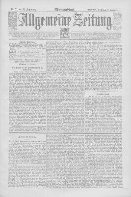 Allgemeine Zeitung Samstag 31. Januar 1891