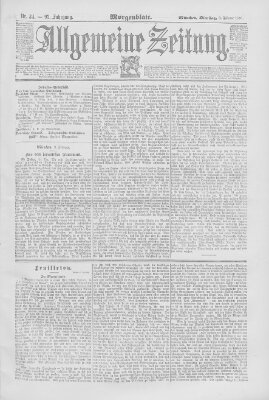 Allgemeine Zeitung Dienstag 3. Februar 1891