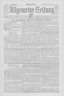 Allgemeine Zeitung Sonntag 8. Februar 1891