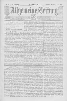 Allgemeine Zeitung Montag 9. Februar 1891