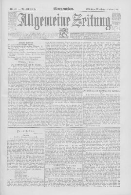 Allgemeine Zeitung Dienstag 10. Februar 1891