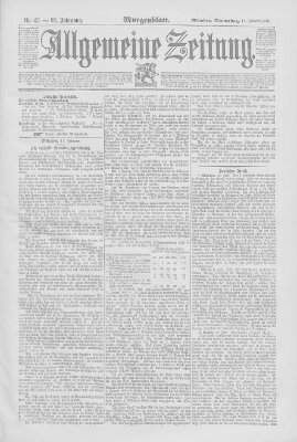 Allgemeine Zeitung Donnerstag 12. Februar 1891