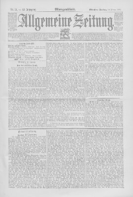 Allgemeine Zeitung Freitag 20. Februar 1891