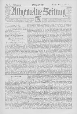 Allgemeine Zeitung Dienstag 10. März 1891