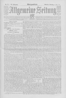 Allgemeine Zeitung Samstag 14. März 1891