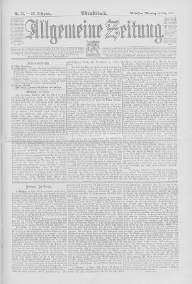 Allgemeine Zeitung Montag 16. März 1891