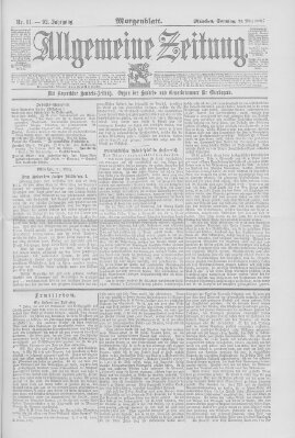 Allgemeine Zeitung Sonntag 22. März 1891