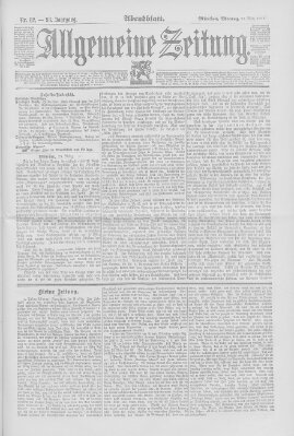 Allgemeine Zeitung Montag 23. März 1891