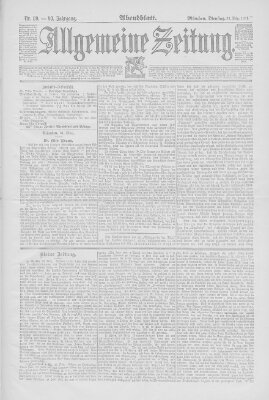 Allgemeine Zeitung Dienstag 31. März 1891