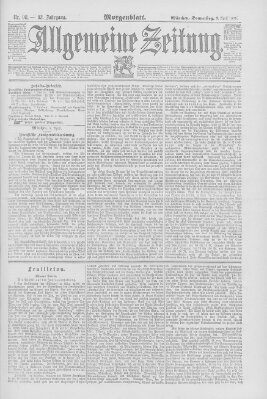 Allgemeine Zeitung Donnerstag 9. April 1891