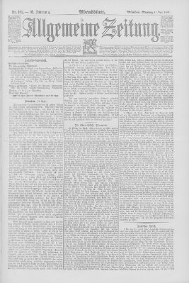 Allgemeine Zeitung Montag 13. April 1891