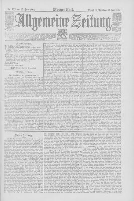 Allgemeine Zeitung Dienstag 14. April 1891