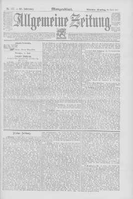 Allgemeine Zeitung Samstag 18. April 1891