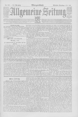 Allgemeine Zeitung Samstag 2. Mai 1891