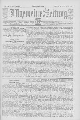 Allgemeine Zeitung Dienstag 12. Mai 1891