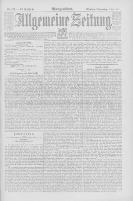 Allgemeine Zeitung Donnerstag 4. Juni 1891