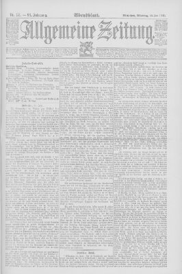 Allgemeine Zeitung Montag 22. Juni 1891