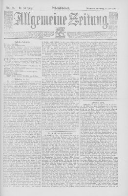 Allgemeine Zeitung Montag 29. Juni 1891