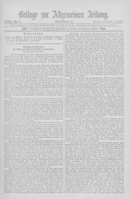 Allgemeine Zeitung Samstag 4. Januar 1890