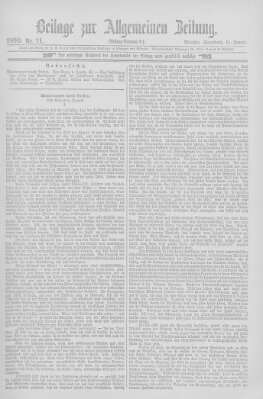 Allgemeine Zeitung Samstag 11. Januar 1890