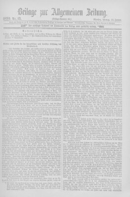 Allgemeine Zeitung Montag 13. Januar 1890