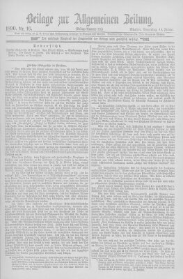 Allgemeine Zeitung Donnerstag 16. Januar 1890