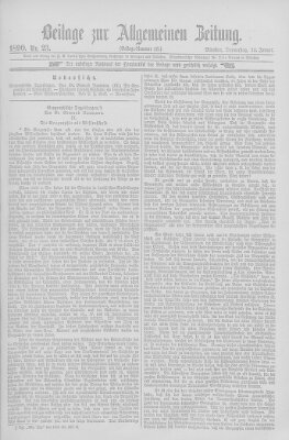 Allgemeine Zeitung Donnerstag 23. Januar 1890