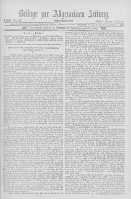 Allgemeine Zeitung Montag 27. Januar 1890