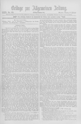 Allgemeine Zeitung Montag 17. Februar 1890