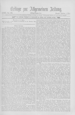 Allgemeine Zeitung Dienstag 4. März 1890