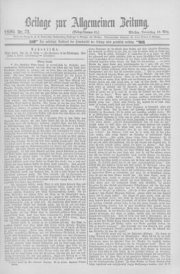 Allgemeine Zeitung Donnerstag 13. März 1890