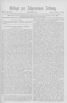 Allgemeine Zeitung Samstag 12. April 1890