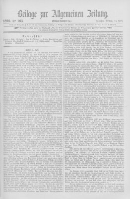 Allgemeine Zeitung Montag 14. April 1890