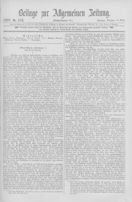 Allgemeine Zeitung Dienstag 15. April 1890