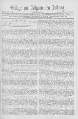 Allgemeine Zeitung Samstag 26. April 1890