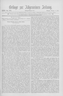 Allgemeine Zeitung Montag 14. Juli 1890