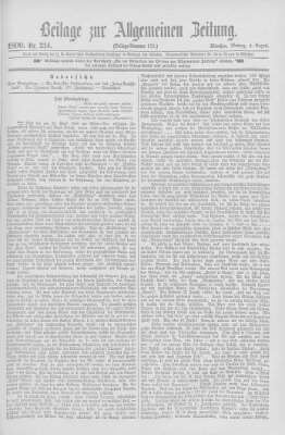 Allgemeine Zeitung Montag 4. August 1890