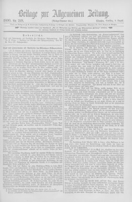 Allgemeine Zeitung Samstag 9. August 1890