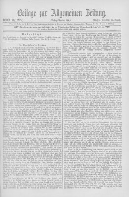 Allgemeine Zeitung Dienstag 12. August 1890