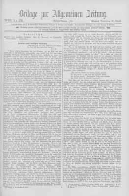 Allgemeine Zeitung Donnerstag 21. August 1890