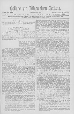 Allgemeine Zeitung Montag 1. September 1890