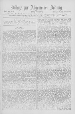 Allgemeine Zeitung Dienstag 2. September 1890