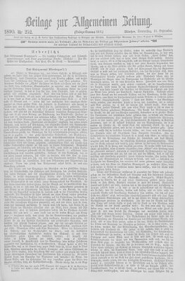 Allgemeine Zeitung Donnerstag 11. September 1890