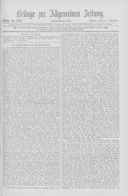 Allgemeine Zeitung Samstag 1. November 1890