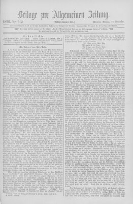 Allgemeine Zeitung Montag 10. November 1890