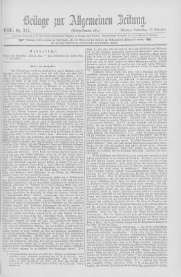 Allgemeine Zeitung Donnerstag 13. November 1890