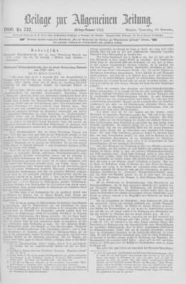 Allgemeine Zeitung Donnerstag 20. November 1890