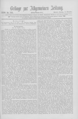 Allgemeine Zeitung Samstag 22. November 1890