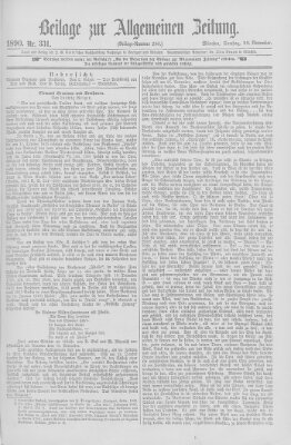 Allgemeine Zeitung Samstag 29. November 1890