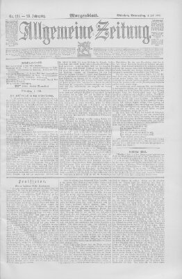 Allgemeine Zeitung Donnerstag 2. Juli 1891